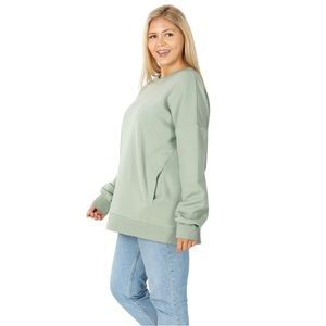 ZENANA Classic Oversized Pullover Sweatshirt